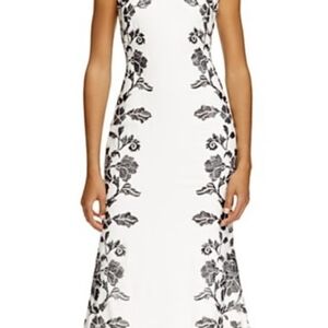 Tadashi Shoji Black and White Floral Maxi Dress